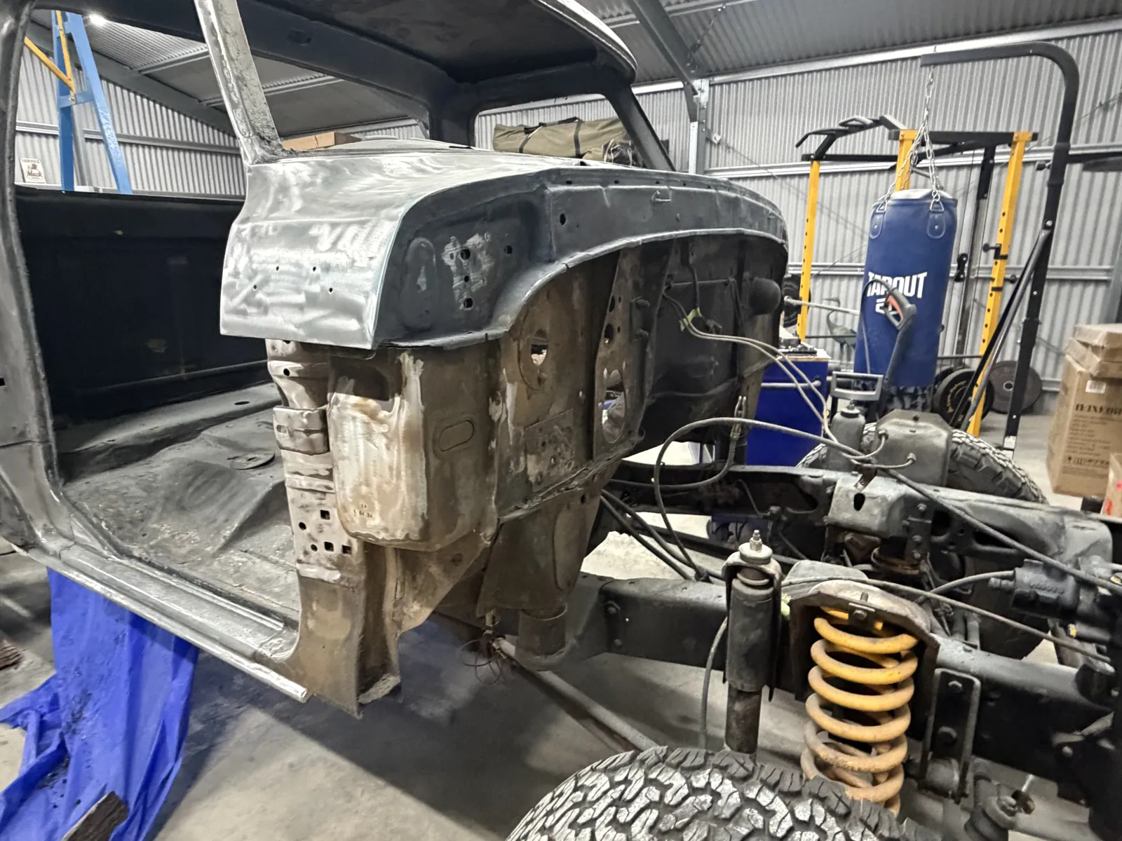Ute body restoration in the workshop